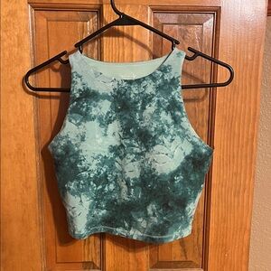 Old Navy Teal Tie-Dye Crop Top